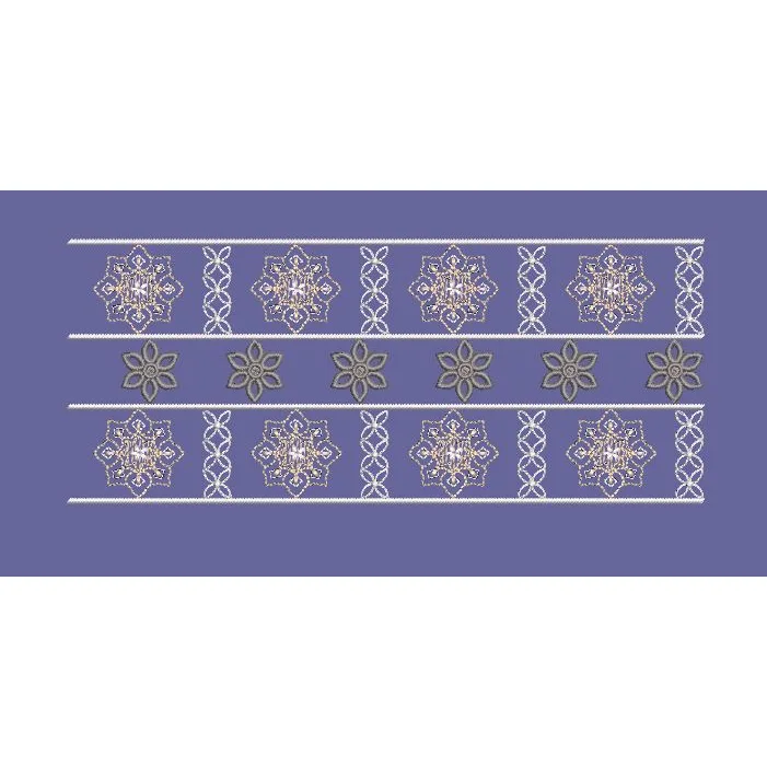 Geometric Mandala Stripe Border Embroidery Design