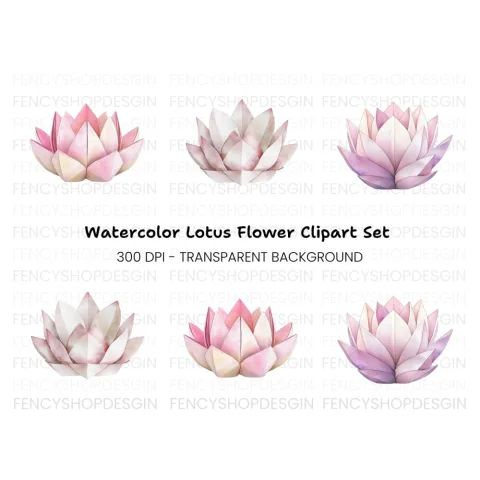 Lotus Flower Clipart Bundle