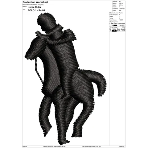 Horse Rider Embroidery Design