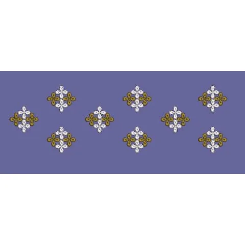 Dual Tone Geometric Diamond Booti Embroidery Design