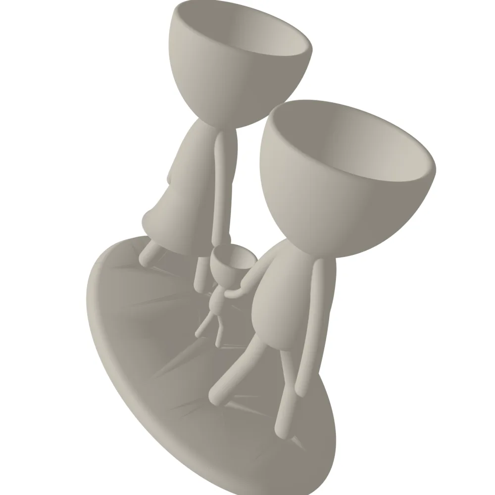 Parents And Child Vase 3D Print STL File