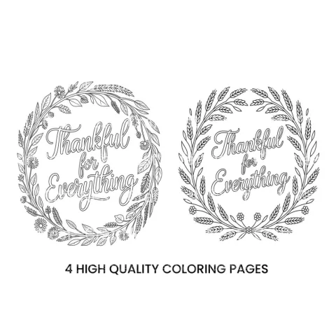 Thankful Wreath Coloring Books