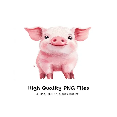 Cute Piglet Clipart Bundle