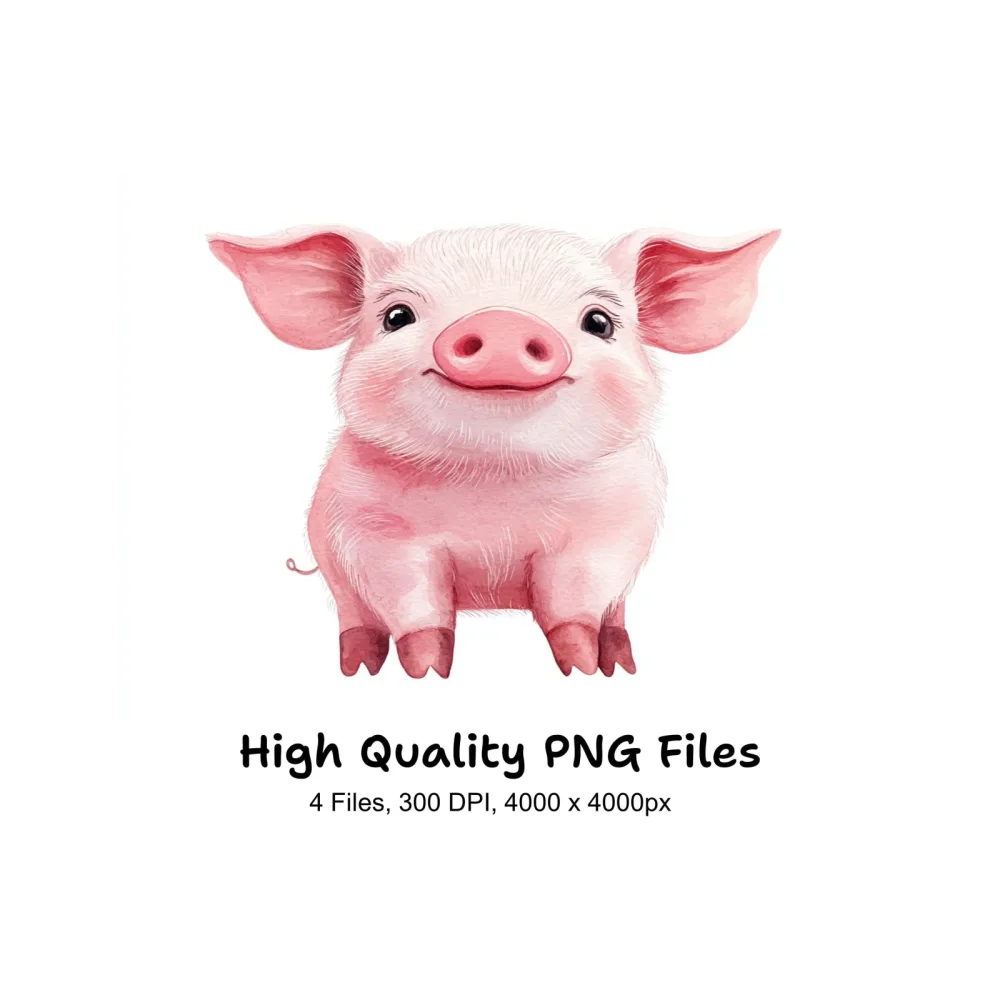 Cute Piglet Clipart Bundle