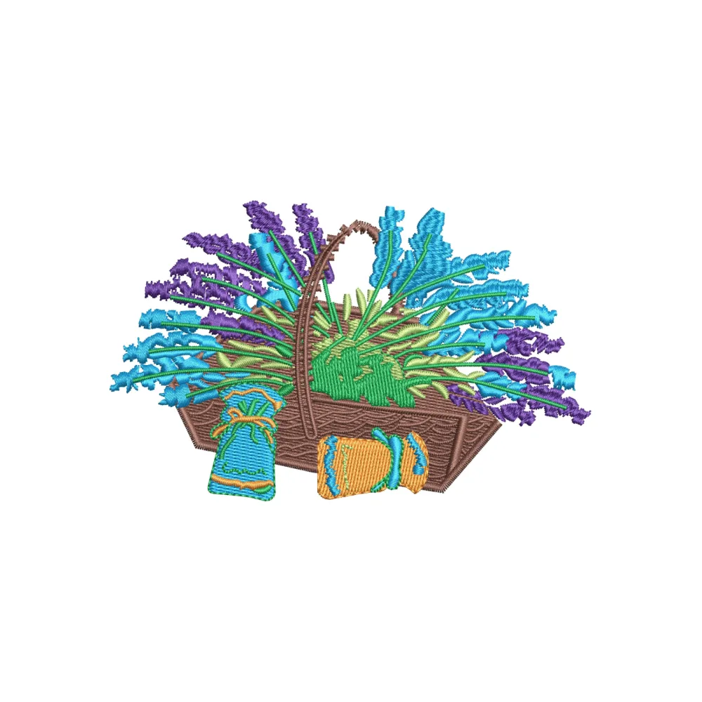 Flower Basket Embroidery Design