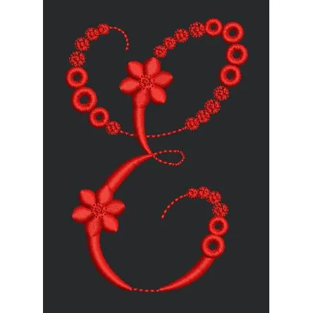 Floral Red Embroidery Design
