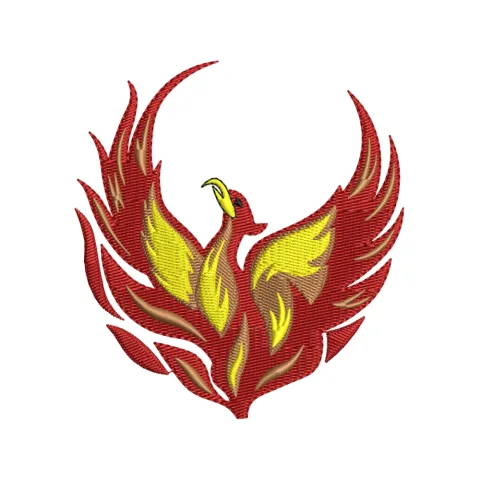 Bird Flame Embroidery Design