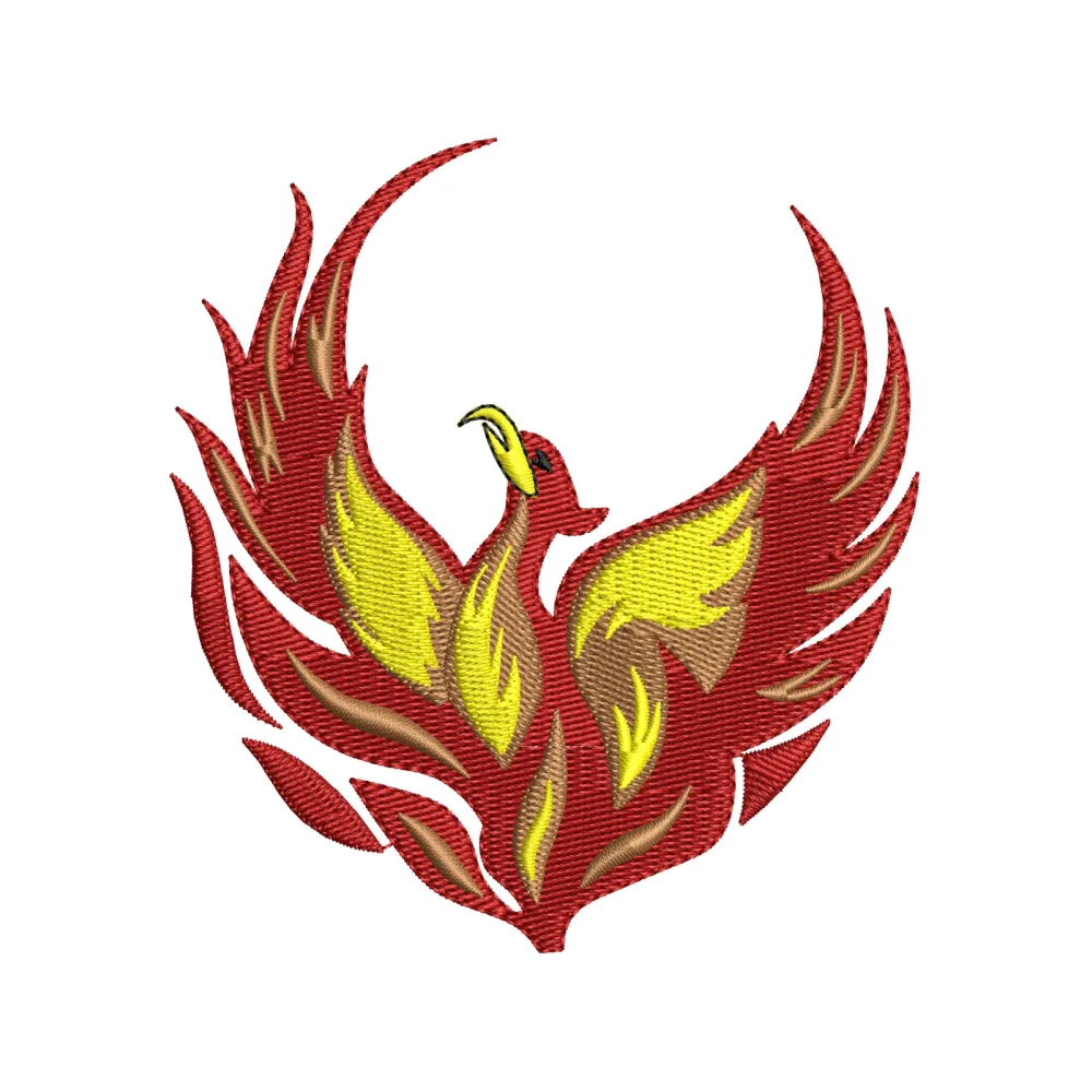 Bird Flame Embroidery Design