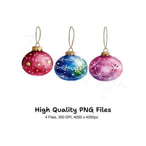 Festive Baubles Clipart Bundle