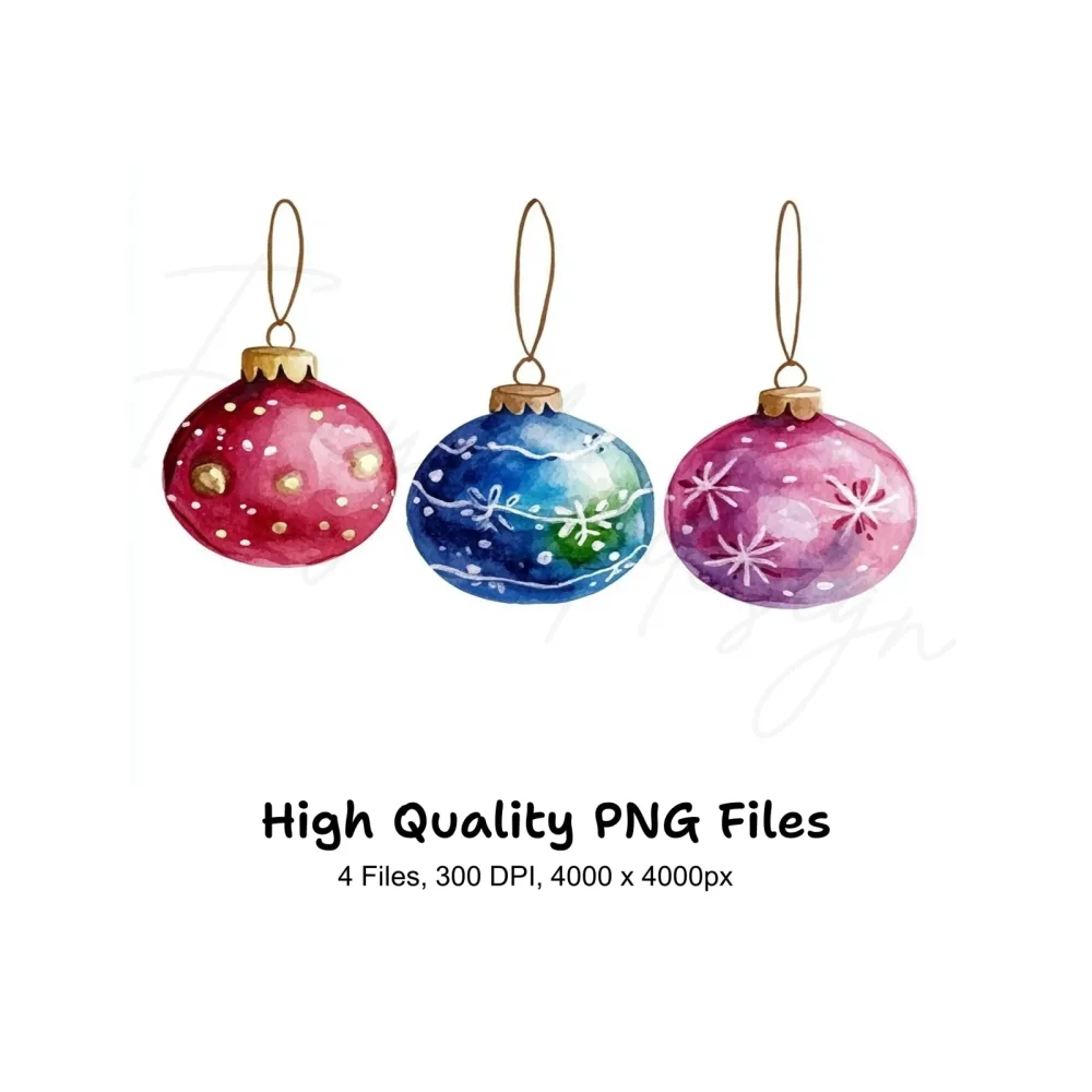 Festive Baubles Clipart Bundle