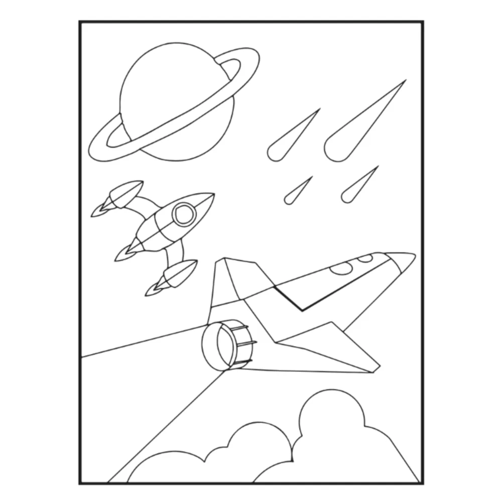 Space Coloring and Dot to Dot Activity Book