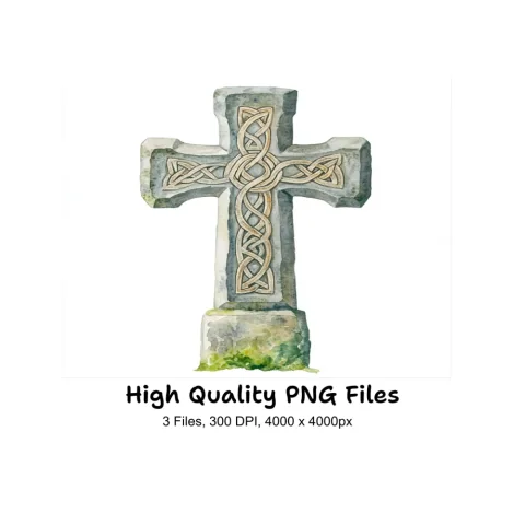 Stone Celtic Crosses Clipart Bundle