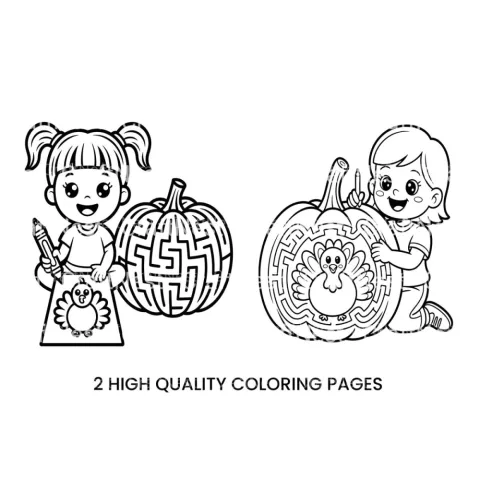 Thanksgiving Pumpkin Maze Coloring Books