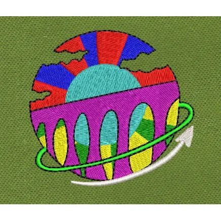 Orbiting Arched Horizon Embroidery Design