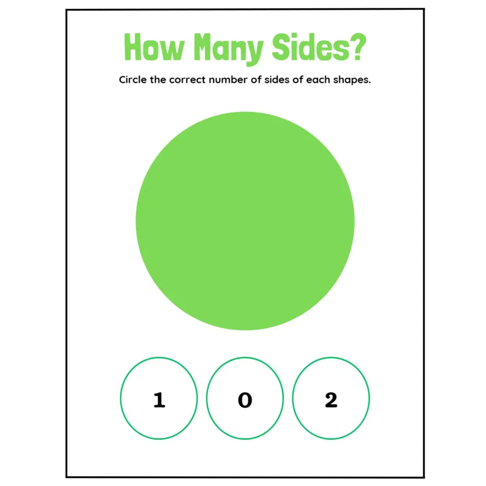 Colorful How Many Sides Worksheets