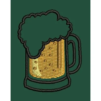 Foamy Beer Mug Embroidery Design