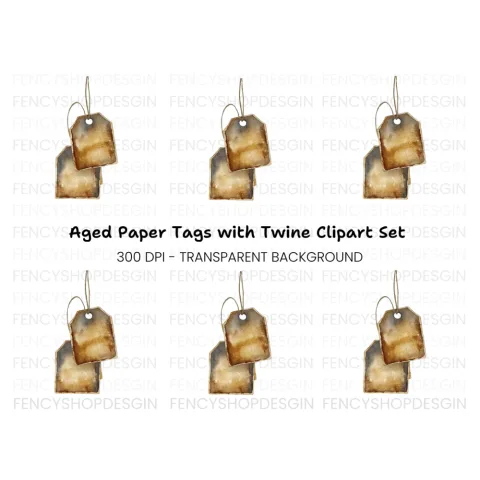 Rustic Hanging Tags Clipart Bundle