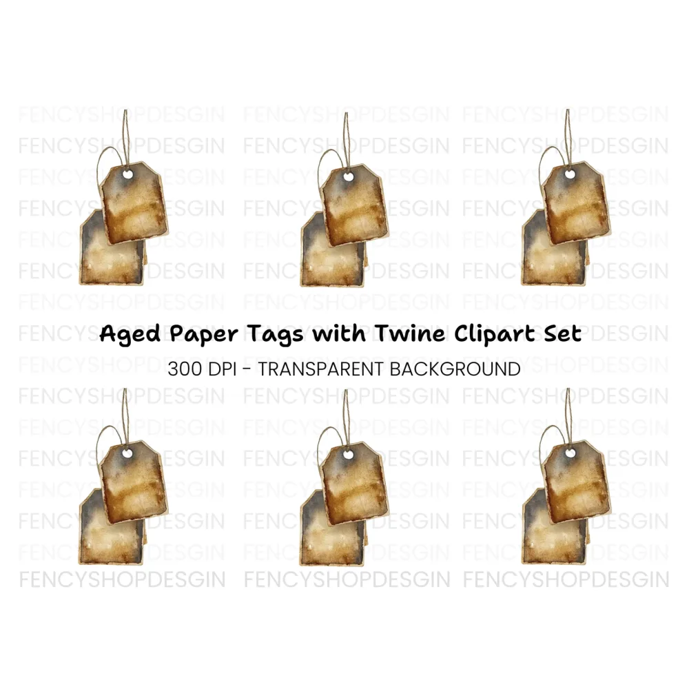 Rustic Hanging Tags Clipart Bundle