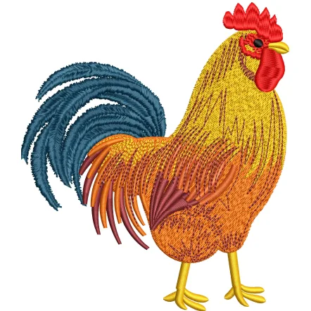 Cock Embroidery Design