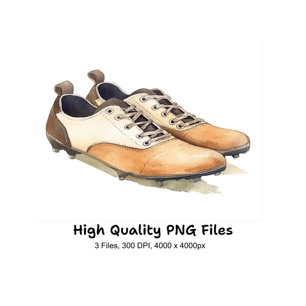 Vintage Brown Cream Sports Shoes Clipart Bundle