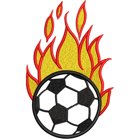 Football Fire Embroidery Design
