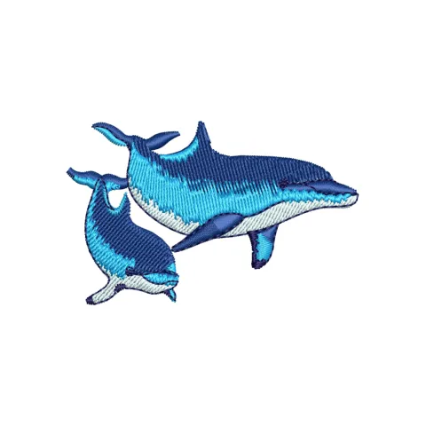Dolphin Family Embroidery Design