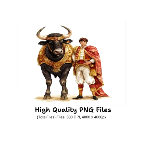 Matador and Bull Clipart Bundle