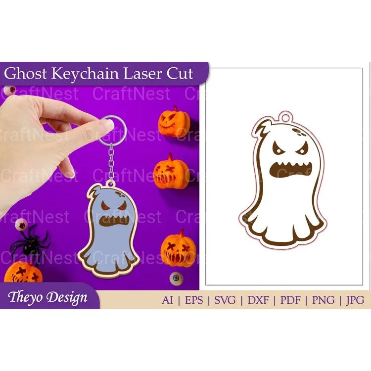 Ghost Keychain SVG Bundle