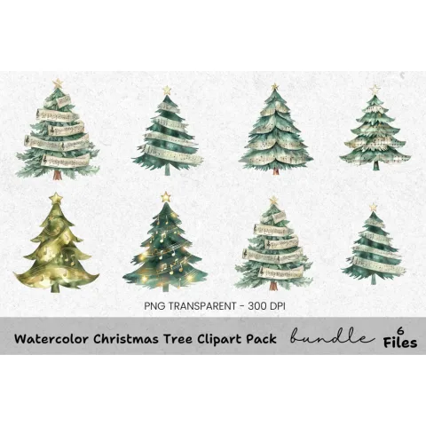 Christmas Tree Clipart Bundle