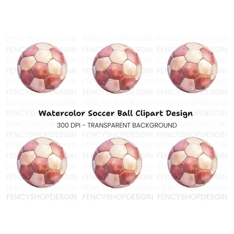 Red Soccer Ball Clipart Bundle