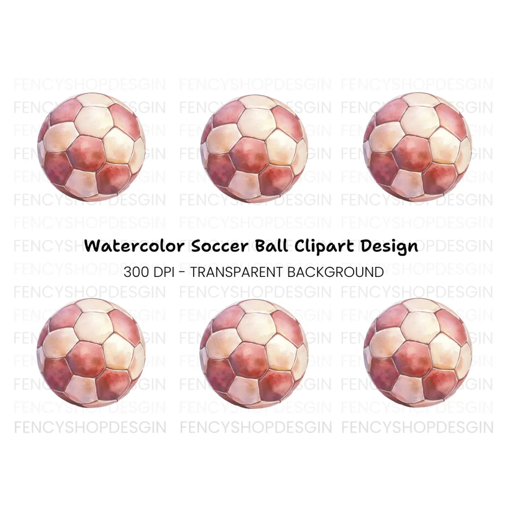 Red Soccer Ball Clipart Bundle