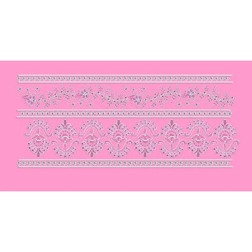 Intricate Paisley and Floral Gala Panel Embroidery Design
