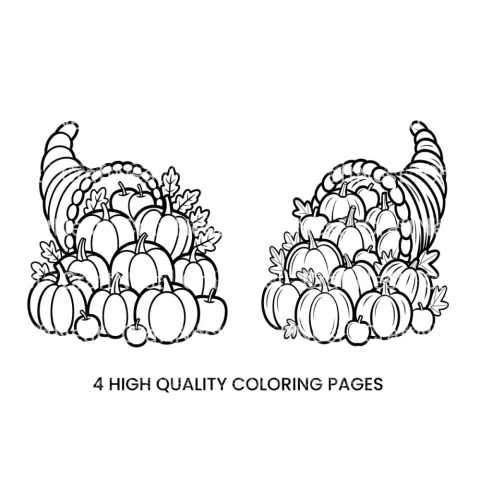 Thanksgiving Cornucopia Coloring Books
