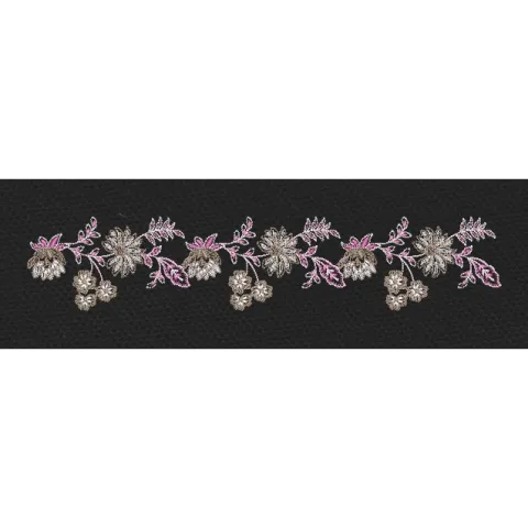 Floral Jacquard Woven White Embroidery Design