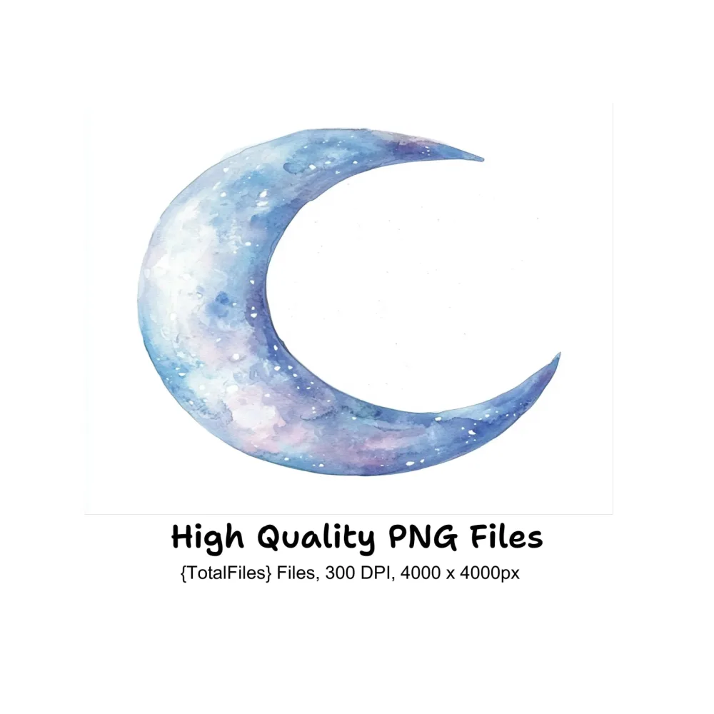 Crescent Moon Clipart Bundle