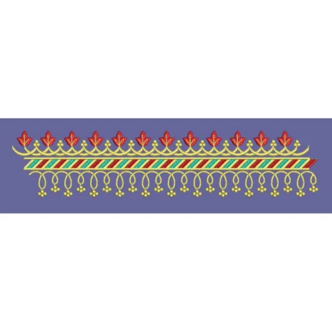 Lattice Cross Stitch Geometric Border Embroidery Design