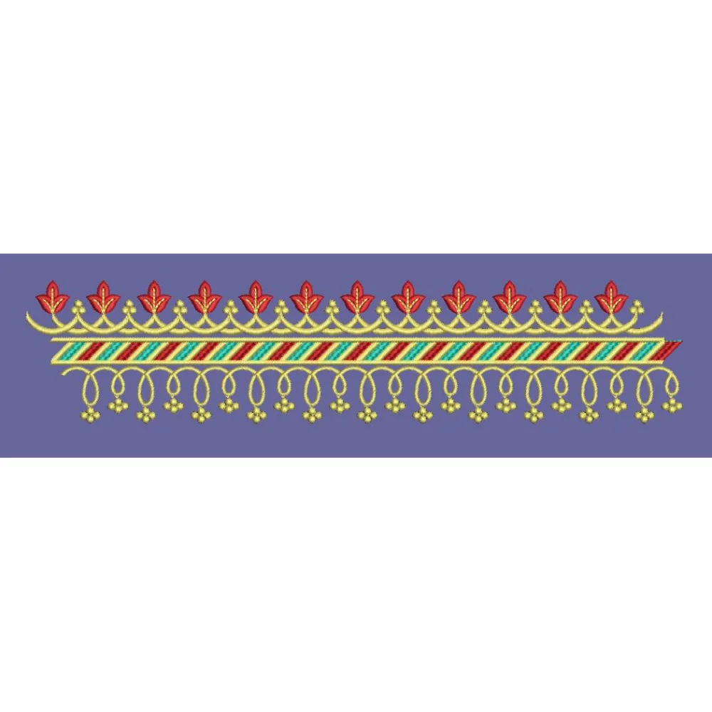 Lattice Cross Stitch Geometric Border Embroidery Design