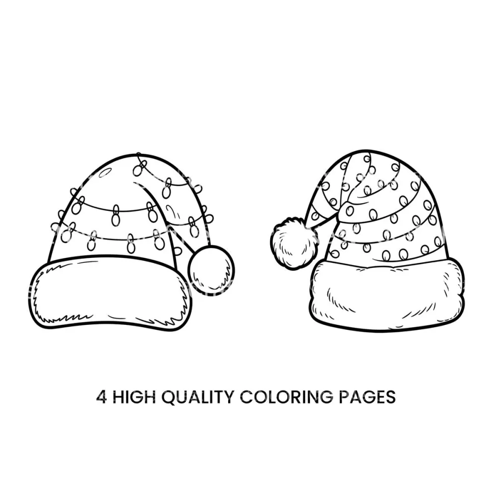 Santa Hats Christmas Coloring Books