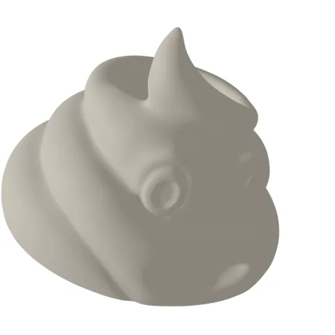 Poop Emoji Planter Table With Hole 3D Print STL File