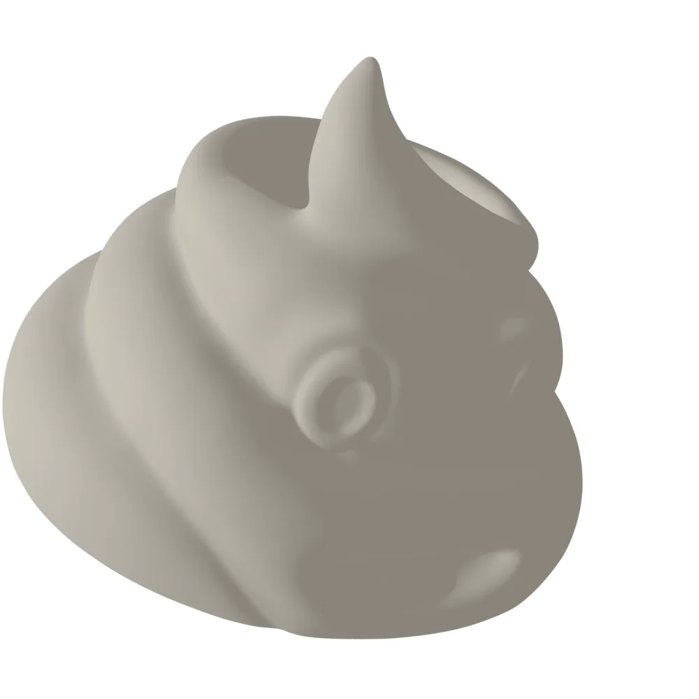 Poop Emoji Planter Table With Hole 3D Print STL File