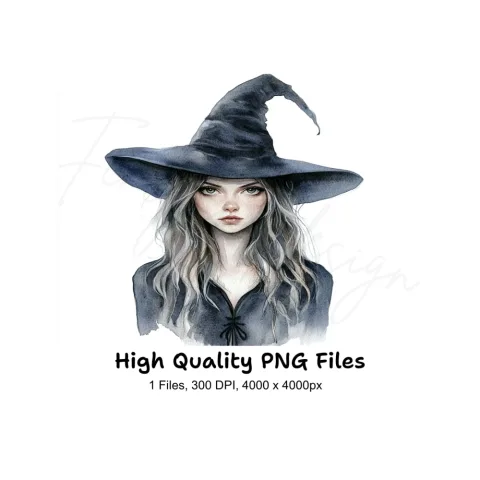 Witch Portrait Clipart Bundle