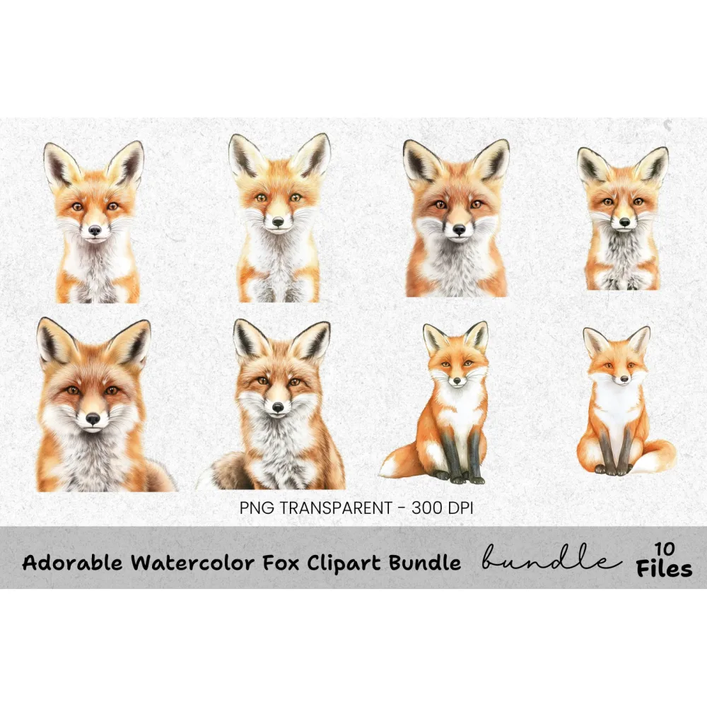Adorable Fox Clipart Bundle