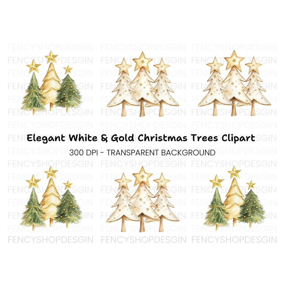Christmas Tree Clipart Bundle