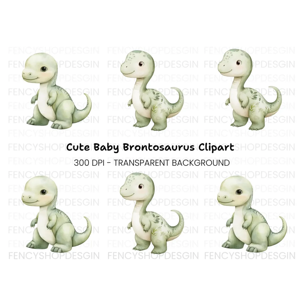 Charming Green Dinosaur Clipart Bundle