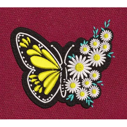 Floral Butterfly Embroidery Design