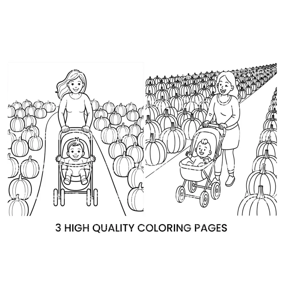 Pumpkin Patch Mom and Baby Coloring Books
