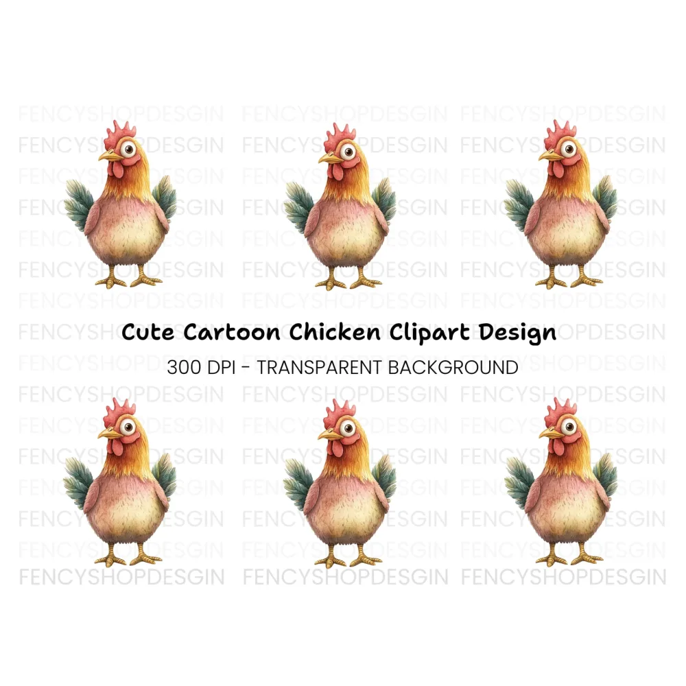 Cute Cartoon Chicken Fun Clipart Bundle