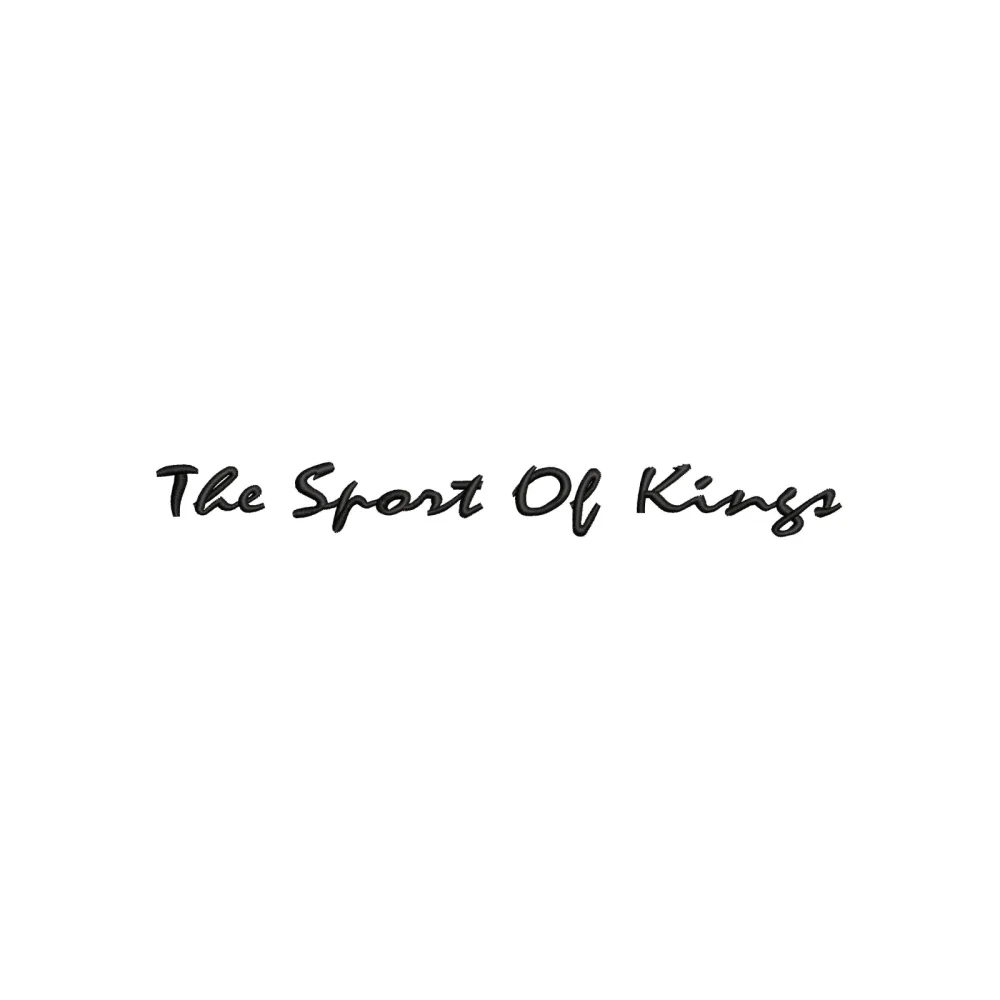 The Sport of King Embroidery Design