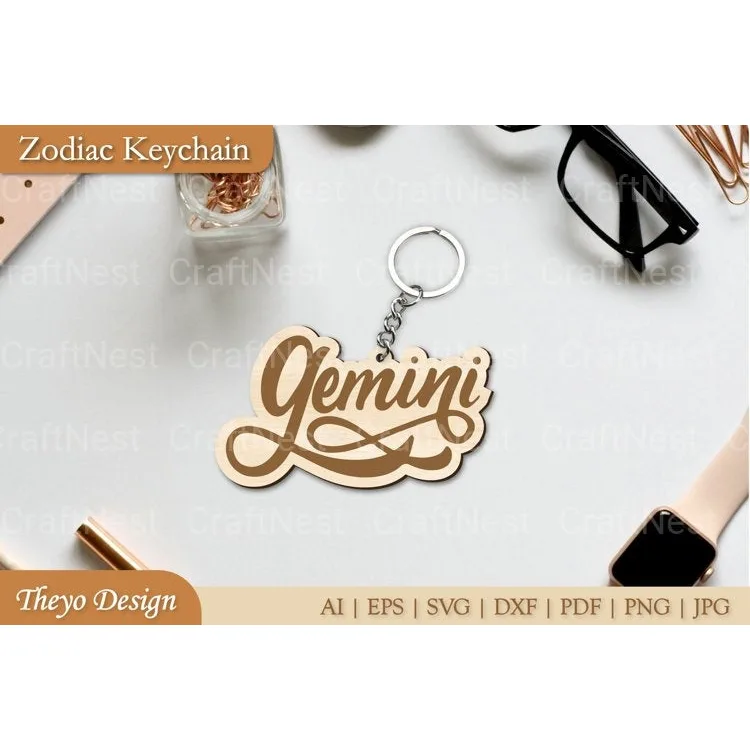 Zodiac Key Chain SVG Bundle
