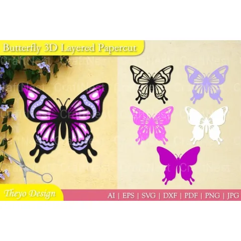 Butterfly Layered Papercut SVG Bundle